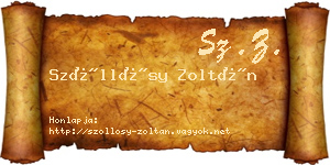 Szőllősy Zoltán névjegykártya